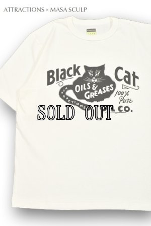画像1: ATTRACTIONS×MASA SCULP /Printed T-shirt(BLACK CAT)