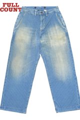FULL COUNT/Indigo Wabash Stripe Farmers Trousers HW