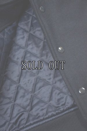 画像3: MOMOTARO JEANS/HEAVY MELTON x INDIGO LEATHER VARSITY JACKET