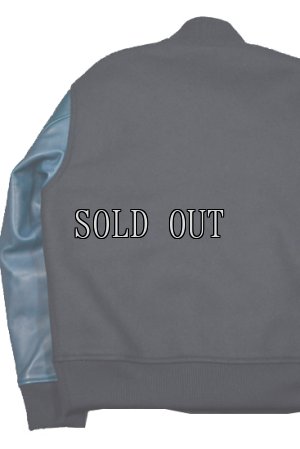 画像4: MOMOTARO JEANS/HEAVY MELTON x INDIGO LEATHER VARSITY JACKET