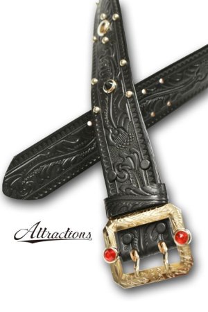 画像1: ATTRACTIONS × ACE WESTERN BELT/ Studded and Jeweled Belt