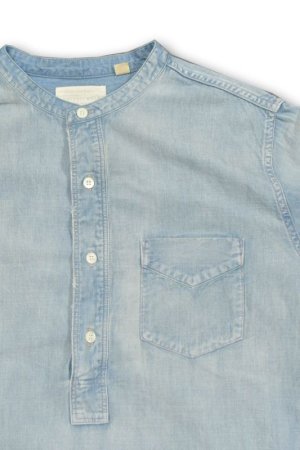 画像2: FULL COUNT/Stand Collar Chambray Shirt