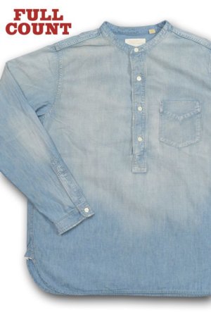 画像1: FULL COUNT/Stand Collar Chambray Shirt