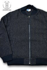 JAPAN BLUE JEANS/Herringbone Tweed Denim Bomber Jacket