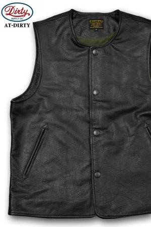 画像1: AT-DIRTY/JERKIN LEATHER VEST