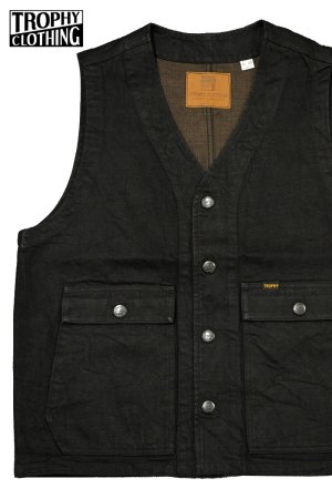 画像1: TROPHY CLOTHING/ Rancher Vest Blackie Denim