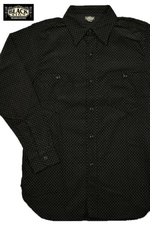 画像1: BLACK SIGN/21W Micro Cord Pin Dots Open Pocket Work Shirt
