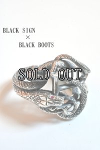 画像1: BLACK SIGN×BLACK BOOTS/STONE YEYS SNAKE RING (1)