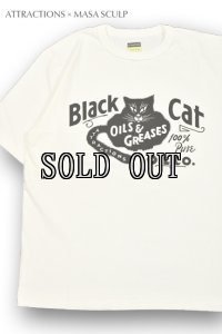 画像1: ATTRACTIONS×MASA SCULP /Printed T-shirt(BLACK CAT) (1)
