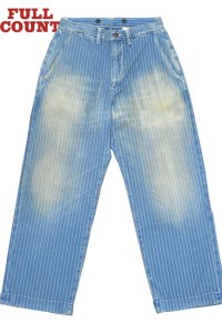 画像1: FULL COUNT/Indigo Wabash Stripe Farmers Trousers HW (1)
