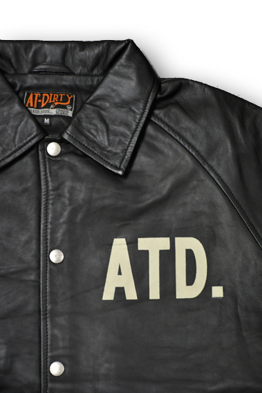 AT-DIRTY LEATHER COACH JACKET-